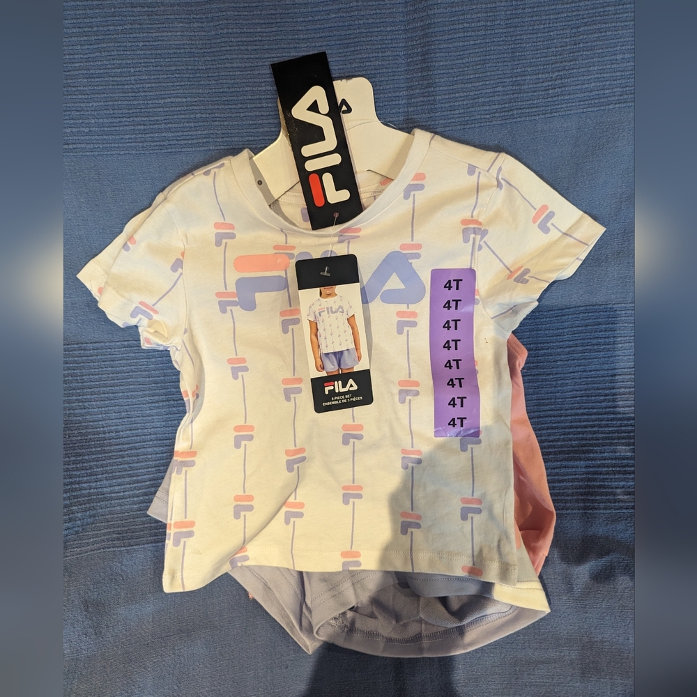 4T: FILA 3pcs set: T-shirt and Tank Top Shirt Set